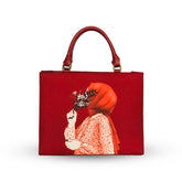Floral Maroon Tote Bag